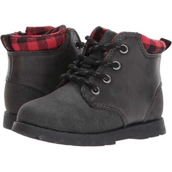 Carter's Shoes Carter S Black Ankle Boots Red Black Buffalo Check